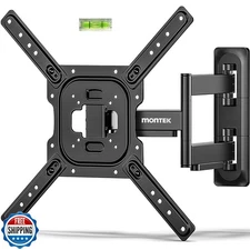 monTEK Full Motion TV Wall Mount for 23–65 Inch Flat and Curved TVs and Monit
