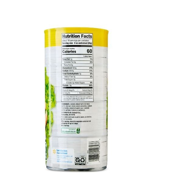 Great Value Chunk Chicken Breast, 12.5 oz Can (4 Pack)