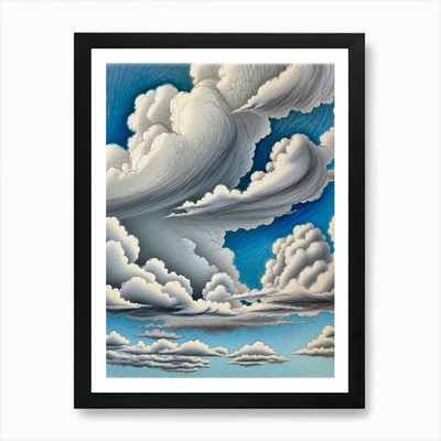 Wolken am Himmel 1 Kunstdruck gerahmt Wandbild Poster Leinwanddruck Bild