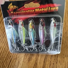 Fishing Multicolored Truscend Terminator Metal Lures With Treble hooks (5) NEW