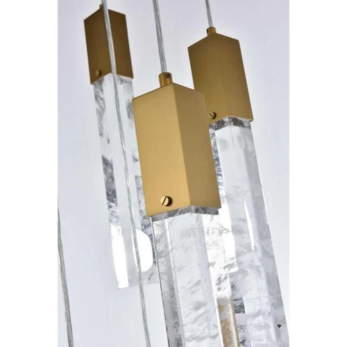Elegant Lighting 2088D16SG Aurora Pendant Satin Gold - Picture 4 of 9