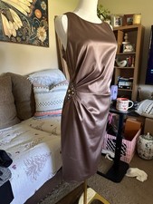 Satin cocktail dress featuring Side Embellishing By Eliza J