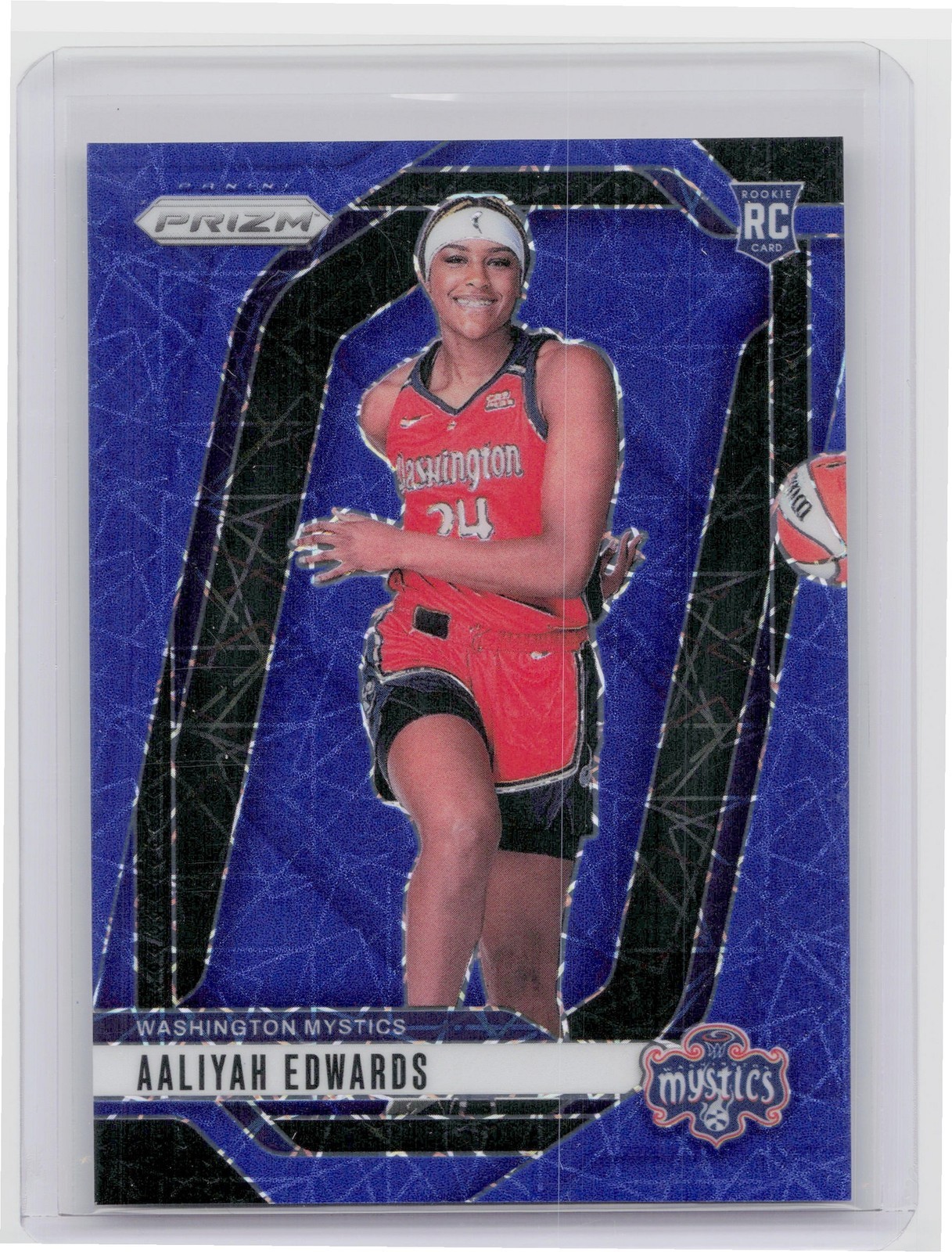 2024-25 Panini Prizm WNBA Aaliyah Edwards Blue Velocity Prizms RC #142 Mystics