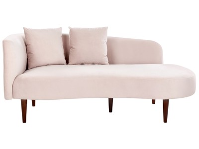 Left Hand Velvet Chaise Lounge Pink CHAUMONT UK