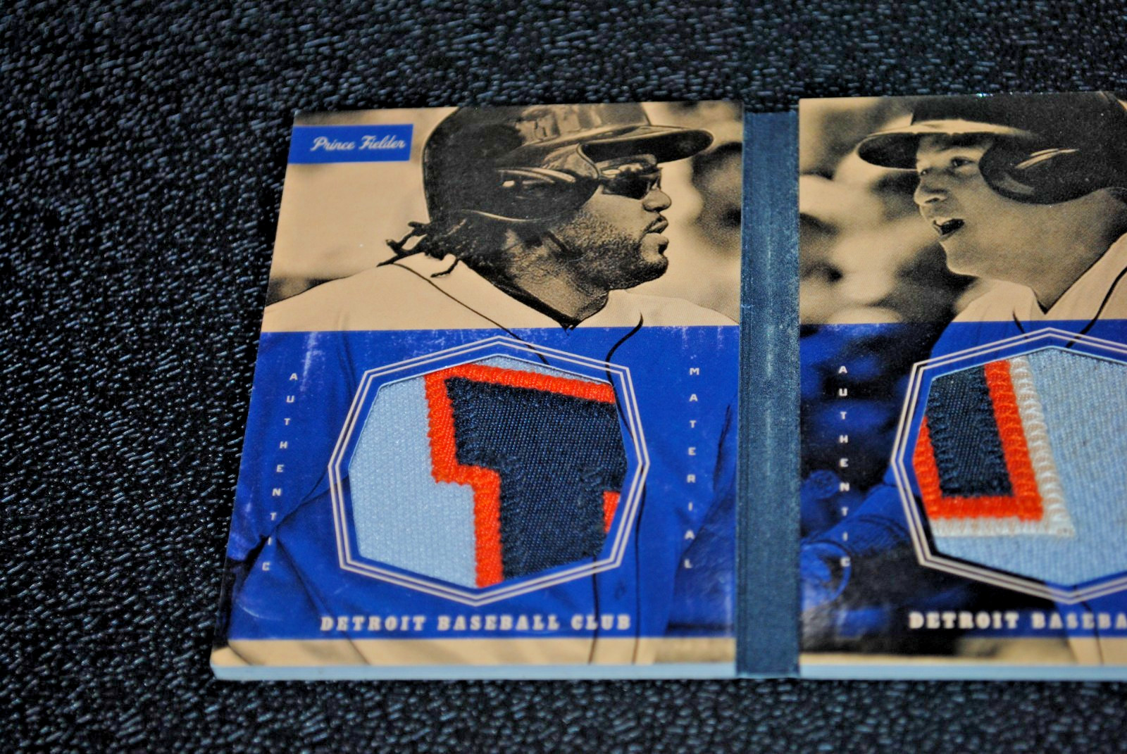 Miguel Cabrera Prince Fielder Detroit Tigers Game Used Jersey Card 5/5 Panini view 2