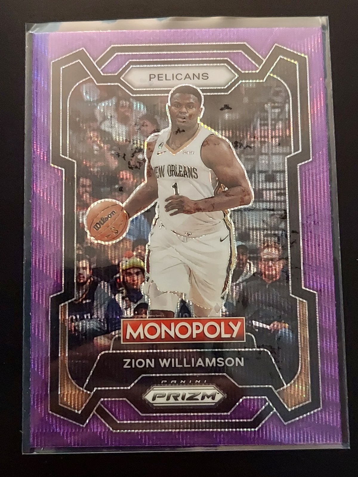 2023-24 Prizm Monopoly Basketball Zion Williamson Purple Wave Prizm #55 Pelicans