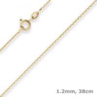 1,2Mm Ankerkette Diamantiert Collier Halskette Aus 375 Gold Gelbgold 38Cm