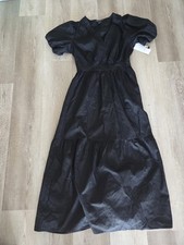 French Connection Women's Bubble Sleeve Poplin Maxi Dress Black S