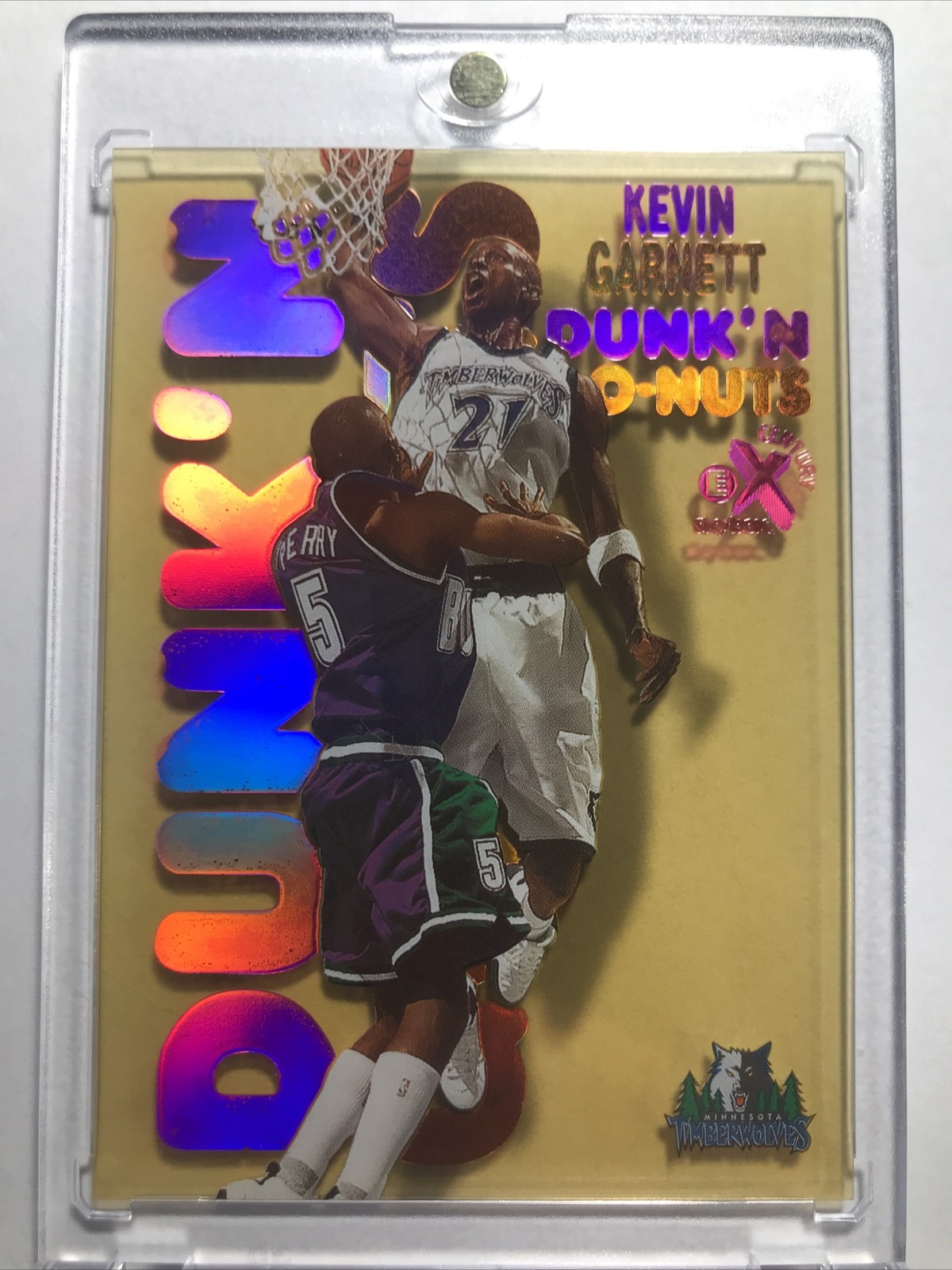 Kevin Garnett 1998-99 Skybox E-X Century DUNK ‘N GO NUTS Insert RARE WOLVES