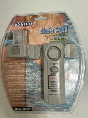 NEW Techko Safe Pool Alarm S187D Water/Weather Resistant 110-120 dB 6 Tones