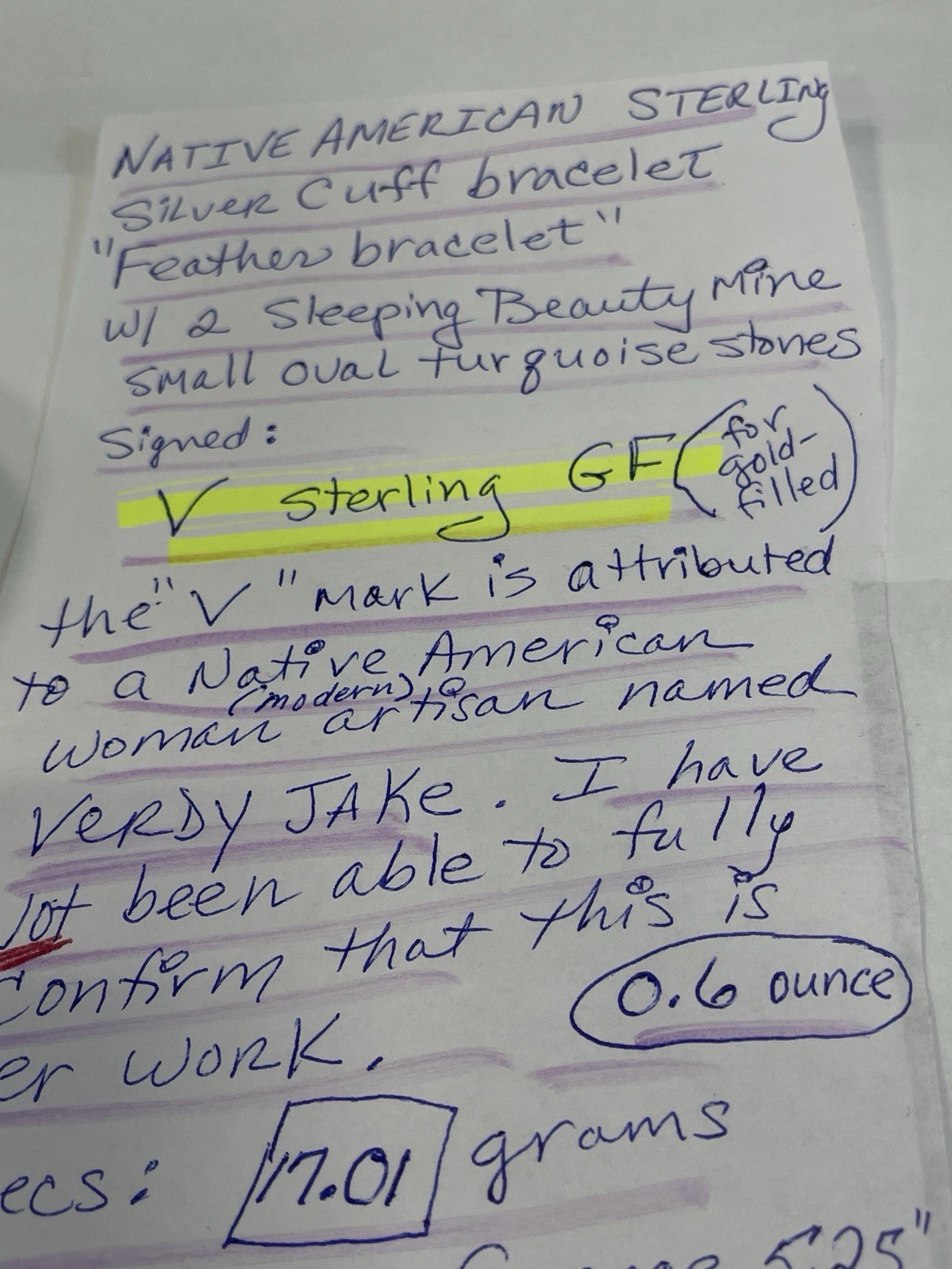 NATIVE AMERICAN SILVER FEATHER CUFF BRACELET SIGN… - image 16