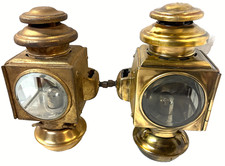 Pair Of All Brass 2 Tier Ej Side Lamps 1909-12 Model T Ford Hupmobile Stanley