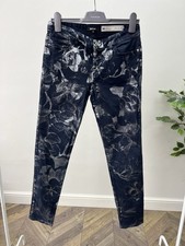 Vintage Just Cavalli Skinny Fit women  s Pants Dark Blue Floral Print