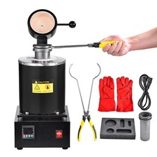 1500W Electric Gold Melting Furnace 6.6LB Crucible Casting Ingot Mold Kit