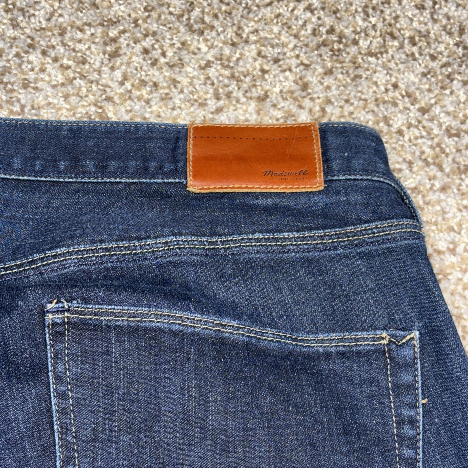 Madewell Jeans Mens 32x34 Rail Straight Mid Rise Dark Wash Denim Fits 34 X 29.5 - View 19