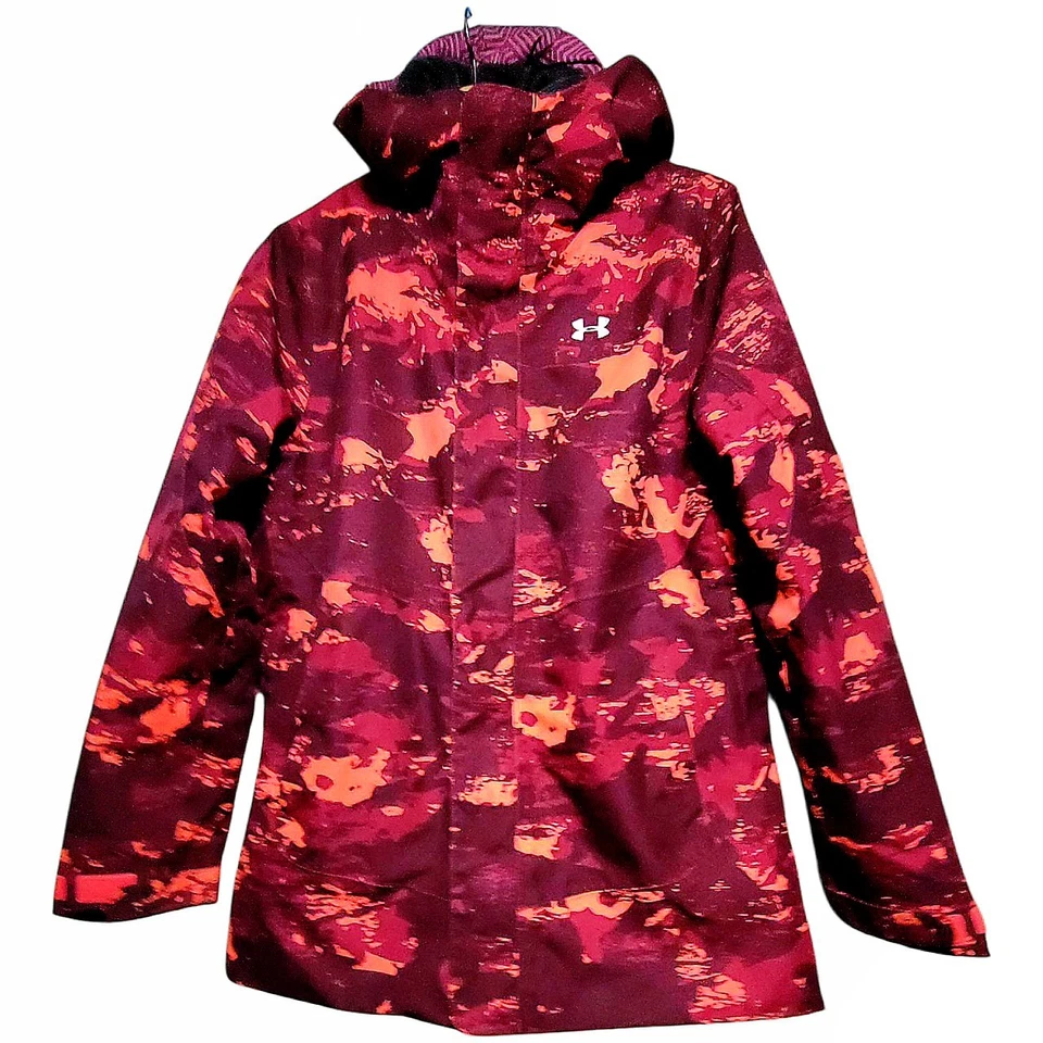 Womens Under Armour Coat Coldgear Infrared Storm Parka Purple Orange Camo - Image 2 of 4