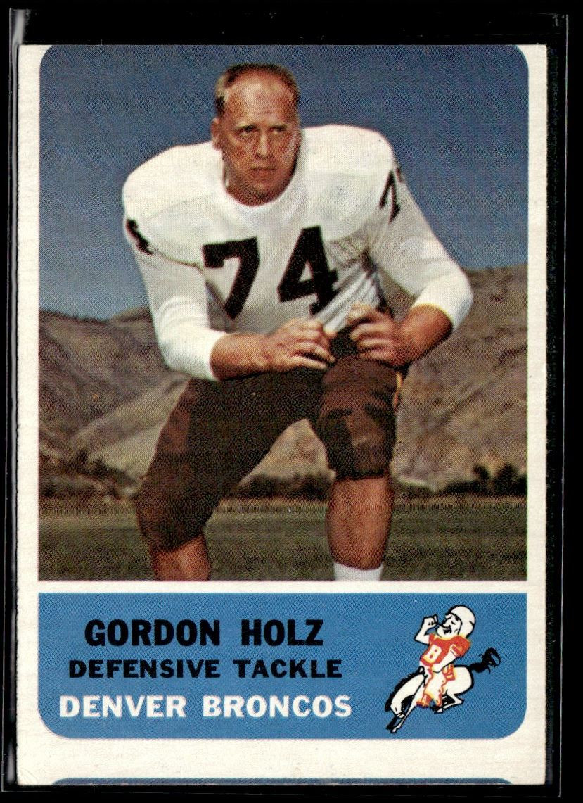Gordon Holz #40 Football Cards 1962 Fleer trading card — raw and PSA graded price guide