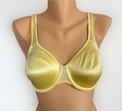 Vintage New Delicates Bra 36C Second Skin Satin Butter Yellow Unlined Underwire