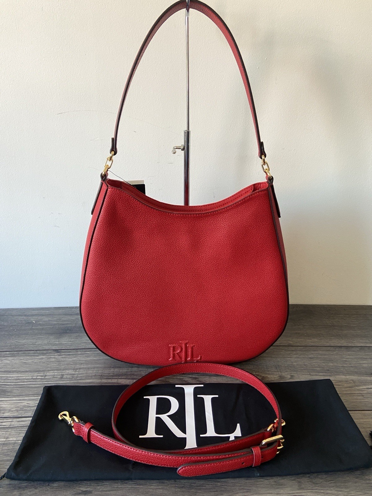 LAUREN RALPH LAUREN RED LEATHER ADLEY TOTE BAG RETAIL £279 BNWT