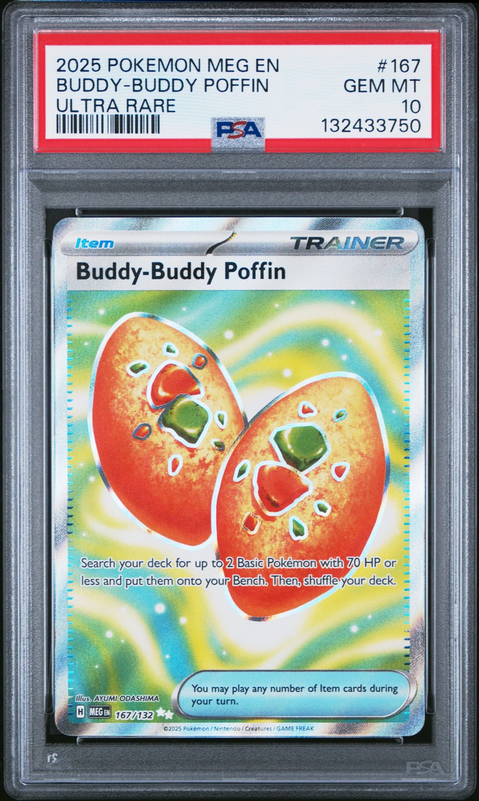 2025 POKEMON MEG EN-MEGA EVOLUTION ULTRA RARE #167 BUDDY-BUDDY POFFIN PSA 10