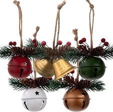 5PCS Christmas Bells Set - Jingle Bell Ornaments for Tree, Wreath,...