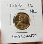 1956-D 1C RD Lincoln Cent,2 Coins..new,uncirculated Coins