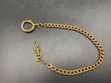 ancienne chaîne de montre à gousset châtelaine .plaque or .