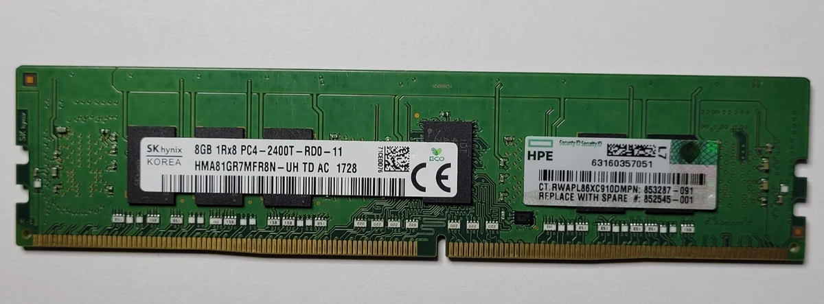 SK hynix DDR4 SDRAM Network Server 8 GB Capacity per Module Memory