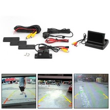 Car Rear Camera Parking Sensor Radar  Beeper  4.3" LCD Fold Mirror Kit  
