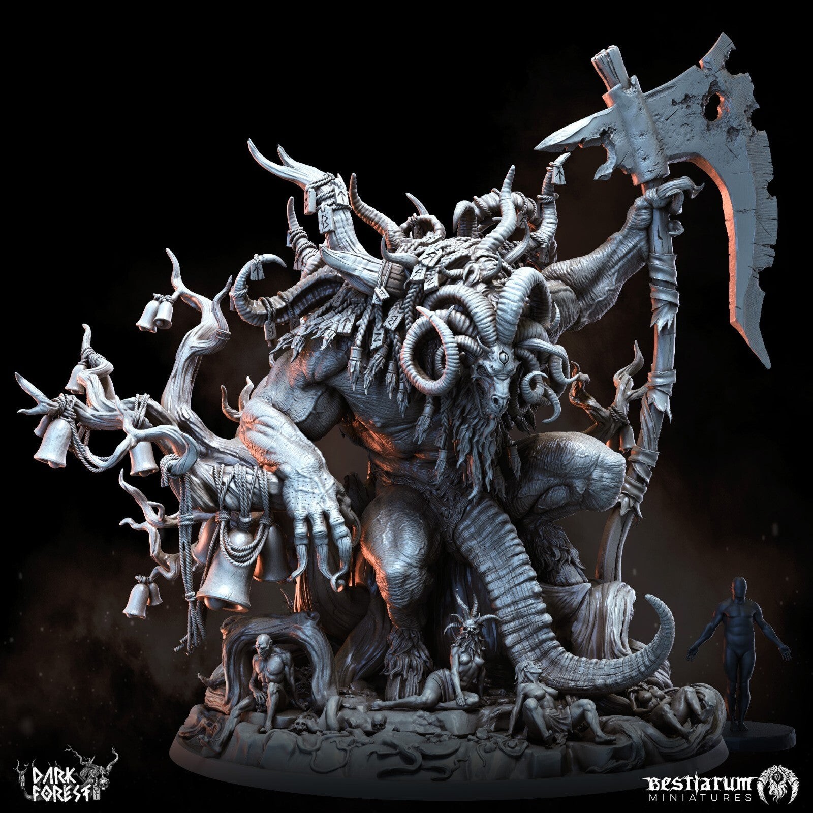 Cadeau idéal pour rôliste figurine de démon majeur et son socle de 125mm