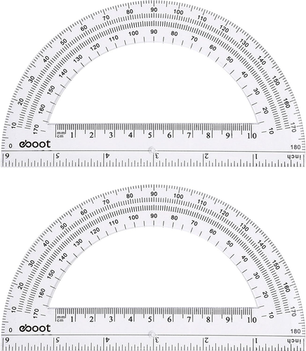 Plastic Protractor Math Protractors 180 Degrees, 6 Inch, Pack of 2 ...