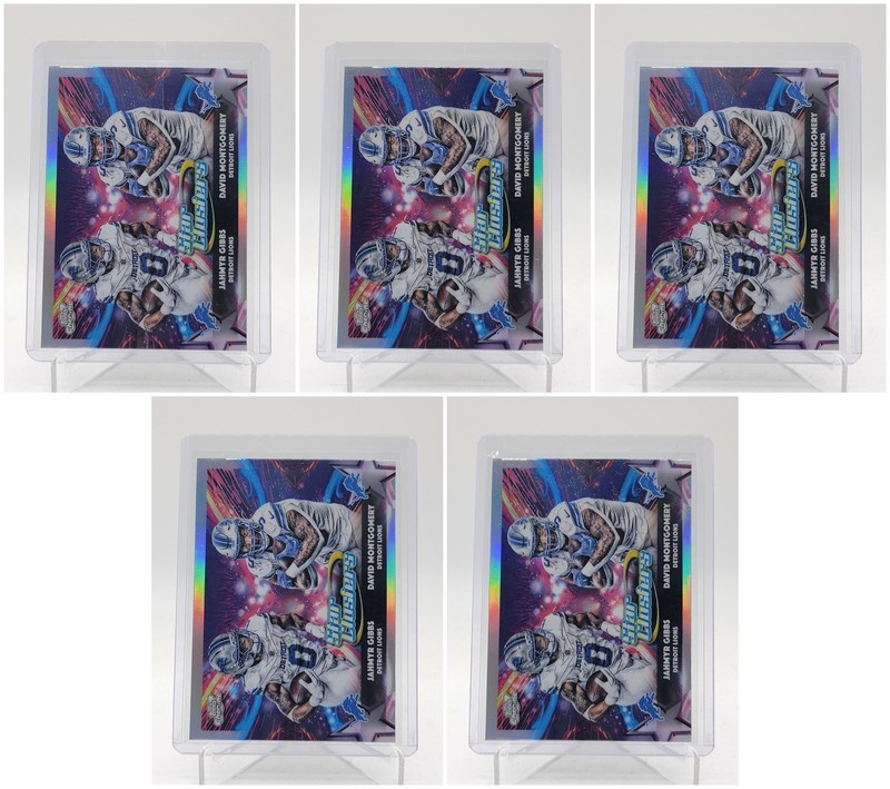 [5] JAHMYR GIBBS/DAVID MONTGOMERY 2025 TOPPS COSMIC CHROME STAR CLUSTERS A Q5849