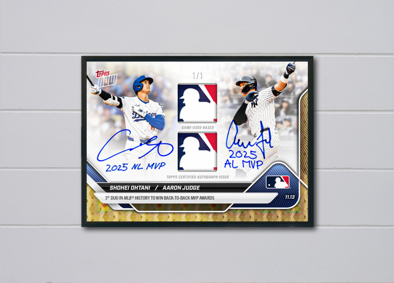 Topps Now 1/1 Insert Shohei Ohtani/Aaron Judge 12x17 Poster