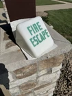 Vintage Scarce 1940s milk glass Fire Escape Light, Globe Deco