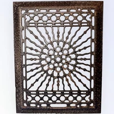 Antique Cast Iron Ornate Heat Air Vent Grate Cover Sun Swag Design 14 X 11