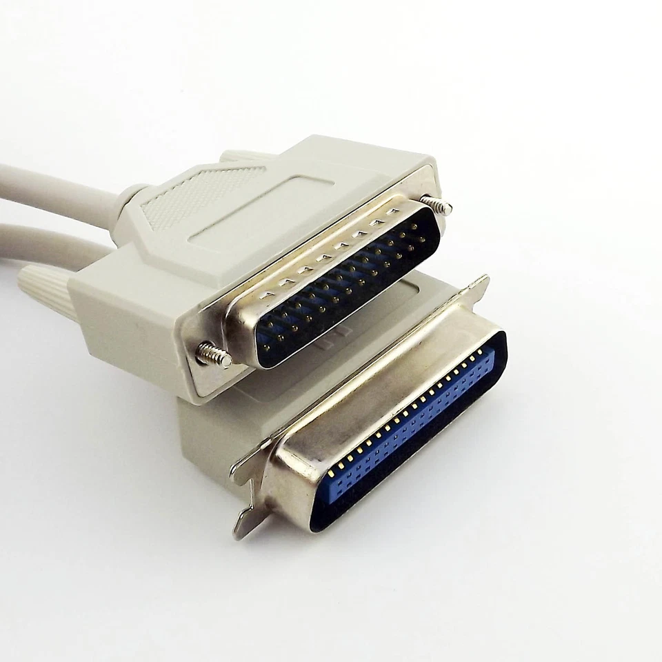 Parallel Printer DB25 Male 25 Pin to Centronics CN36 36 Pin Male IEEE1284 Cable - Image 2 of 4