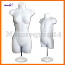 Mannequin Torso Body Dress Form Female  Toddler Set with Stand  Hanging Hook