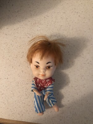 Vintage 1966 My Toy Tiny Terry Doll 3'' Red Hair Boy Japan