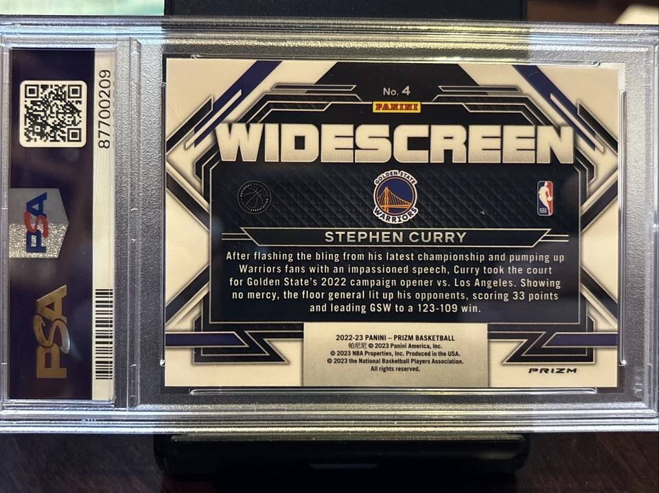 2022 Prizm Stephen Curry Widescreen Fast Break #4 PSA 9 MINT - Image 3 of 3