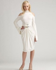 donna karan cold shoulder dress