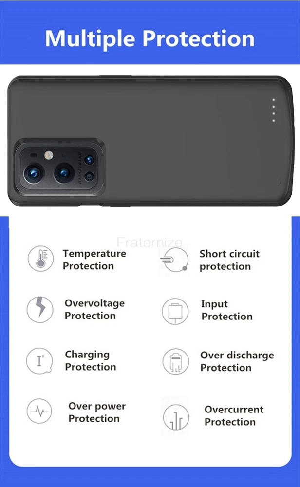 Slim OnePlus 9/9R/9 Pro Power Bank Charger Case with Extended Battery Life