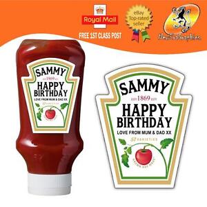 PERSONALISED SPOOF KETCHUP BOTTLE LABEL BIRTHDAY ANY ...