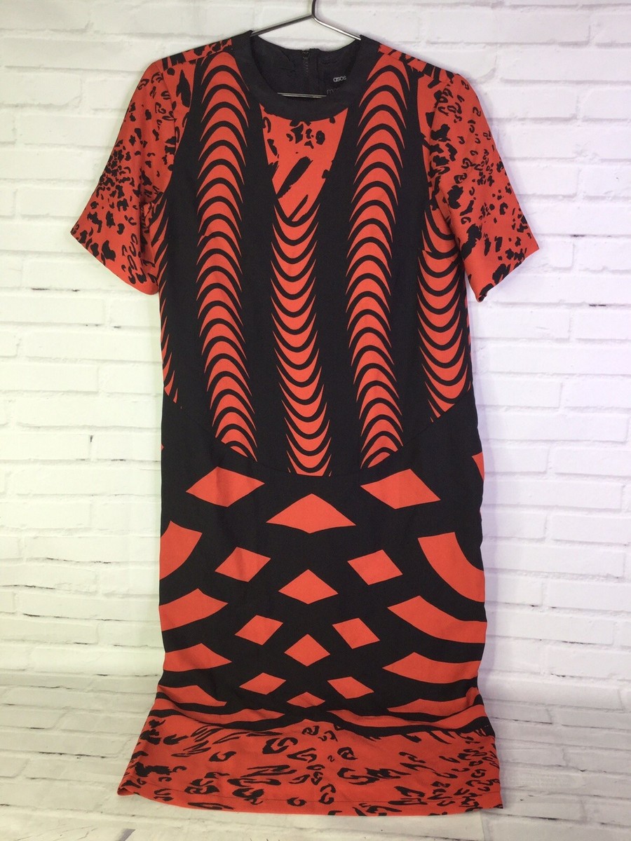 asos orange maternity dress ASOS DESIGN Womens Orange Long Dress Maternity Pleated High Neck Midi Dress 8