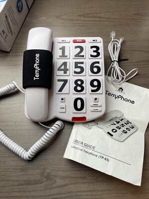 Acenis TerryPhone Big Button Telephone Handset White Landline TP-03 One Key Dial