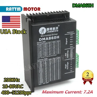 RATTM MOTOR 【in US】Leadshine DMA860H Stepper Motor Driver 7.2A 18-80V for Nema23/24/34 CNC