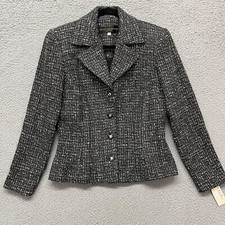 Vintage Kelly Graham Jacket Womens 8 Gray Tweed Classic Elegant Business