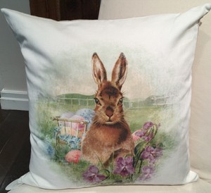 Nwt Pottery Barn Meadow Bunny Easter Accent Pillow Rabbit