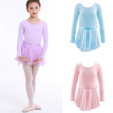 Dance Ballet Girls Kids with Cotton Dress Romper Tutu Chiffon Skirt Leotard