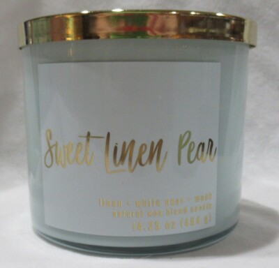 Kirkland's 14.25 oz Jar 3-Wick Candle up to 40 hours SWEET LINEN PEAR musk