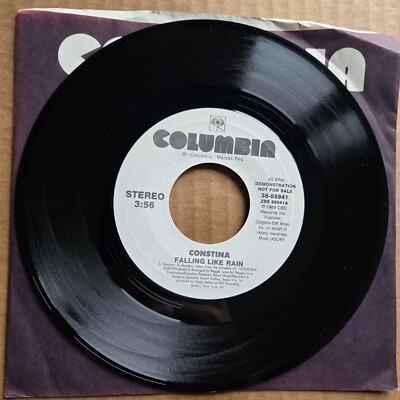 CONSTINA Falling Like Rain DJ PROMO 45 7'' Record Vinyl Records